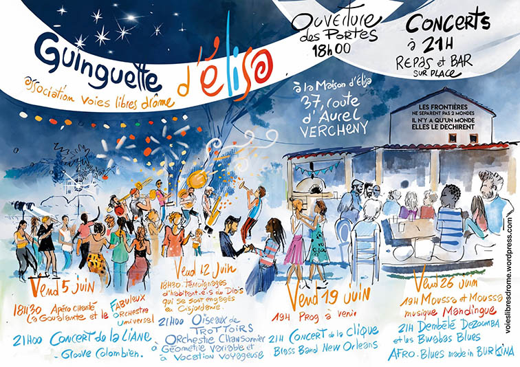 guinguettes de la maison d’Elisa vendredi 5 juin à Vercheny